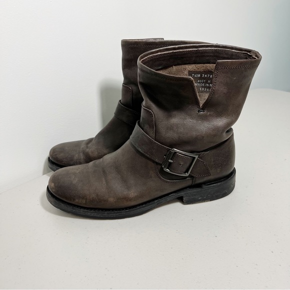 Frye Natalie Short Engineer Boot in Charcoal Size 7.5 - Picture 2 of 10